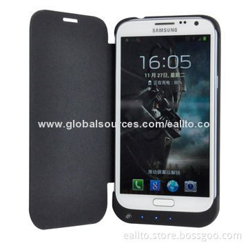 Clip Power Bank Case for Samsung Galaxy Note 2 with Flip Cover